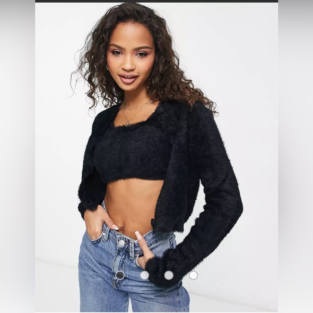 Charlie Holiday Lenny Knit Tank & Cardigan Two-Piece Set NWT 8
